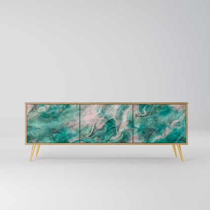 ABSTRACT ALCHEMY 3-Door TV Stand in Oak Effect