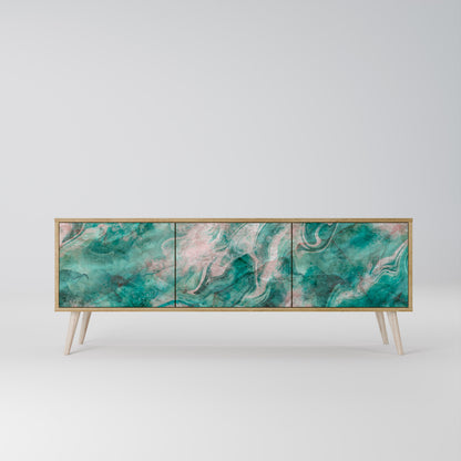 ABSTRACT ALCHEMY 3-Door TV Stand in Oak Effect