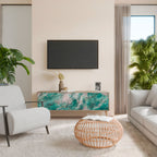 ABSTRACT ALCHEMY TV-bänk med 3 dörrar i ekeffekt