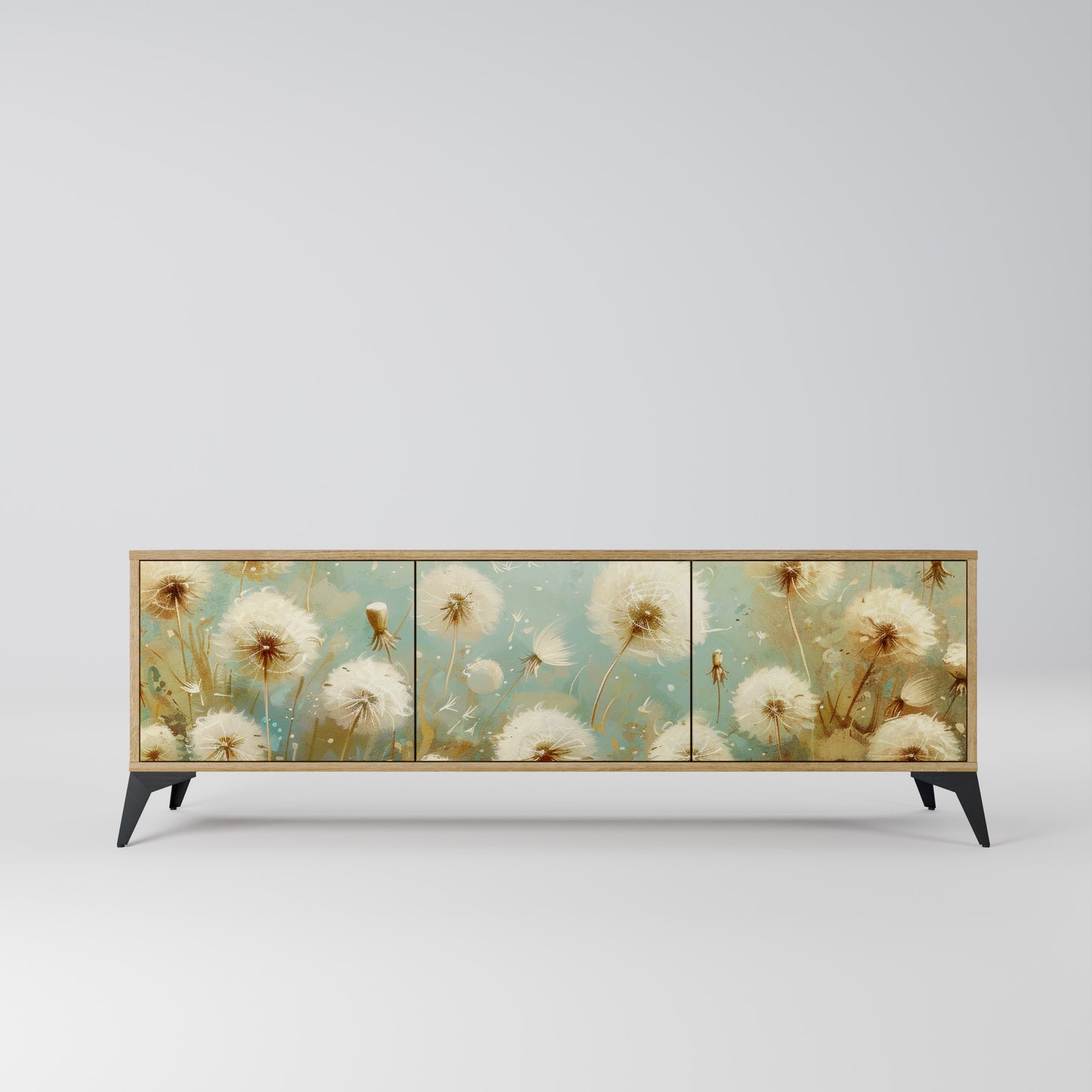 DREAMY MEADOW 3-Door TV Stand in Oak Effect