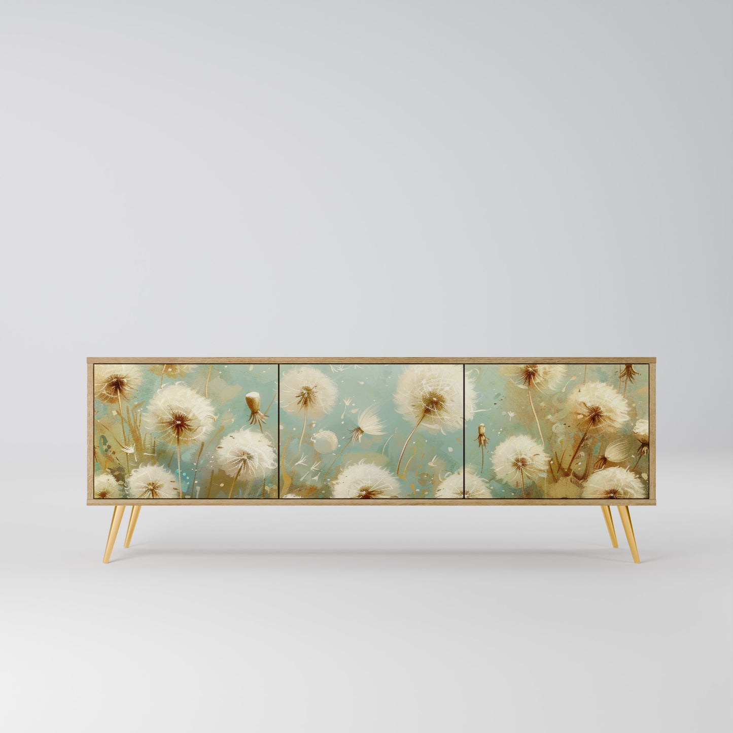 DREAMY MEADOW 3-Door TV Stand in Oak Effect