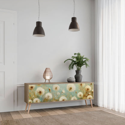 DREAMY MEADOW 3-Door TV Stand in Oak Effect