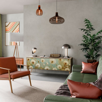 DREAMY MEADOW TV-bänk med 3 dörrar i ekeffekt