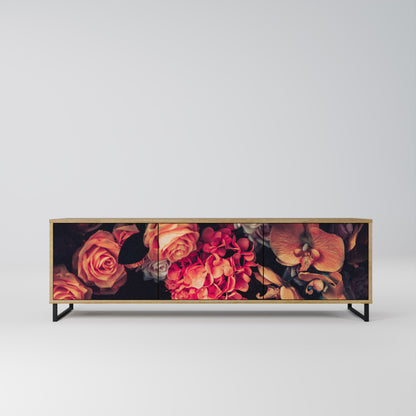 NEVERENDING BLOOM 3-Door TV Stand in Oak Effect