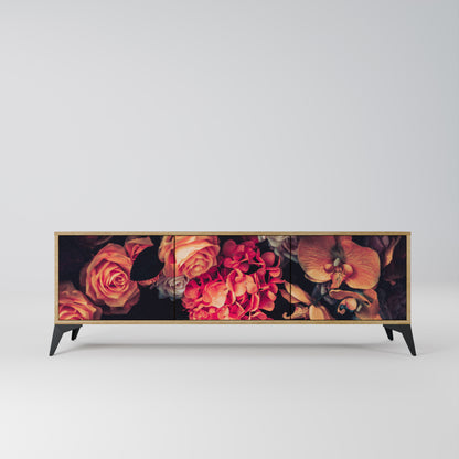 NEVERENDING BLOOM 3-Door TV Stand in Oak Effect