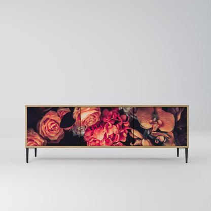 NEVERENDING BLOOM 3-Door TV Stand in Oak Effect
