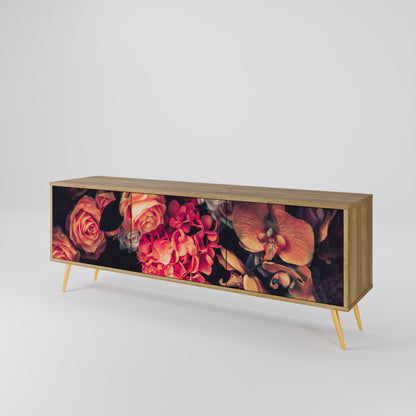 NEVERENDING BLOOM 3-Door TV Stand in Oak Effect