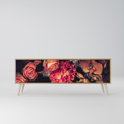 NEVERENDING BLOOM 3-Door TV Stand in Oak Effect
