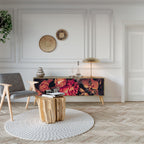 NEVERENDING BLOOM TV-bänk med 3 dörrar i ekeffekt