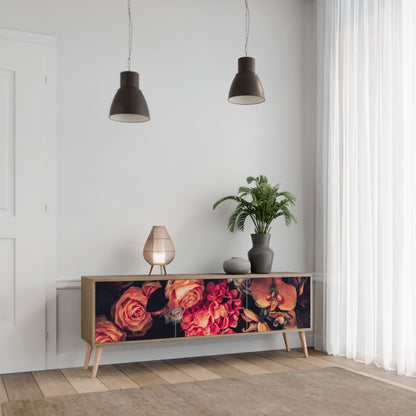 NEVERENDING BLOOM 3-Door TV Stand in Oak Effect