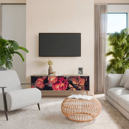 NEVERENDING BLOOM 3-Door TV Stand in Oak Effect