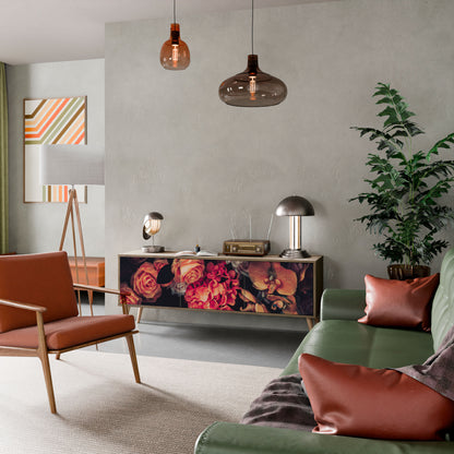NEVERENDING BLOOM 3-Door TV Stand in Oak Effect