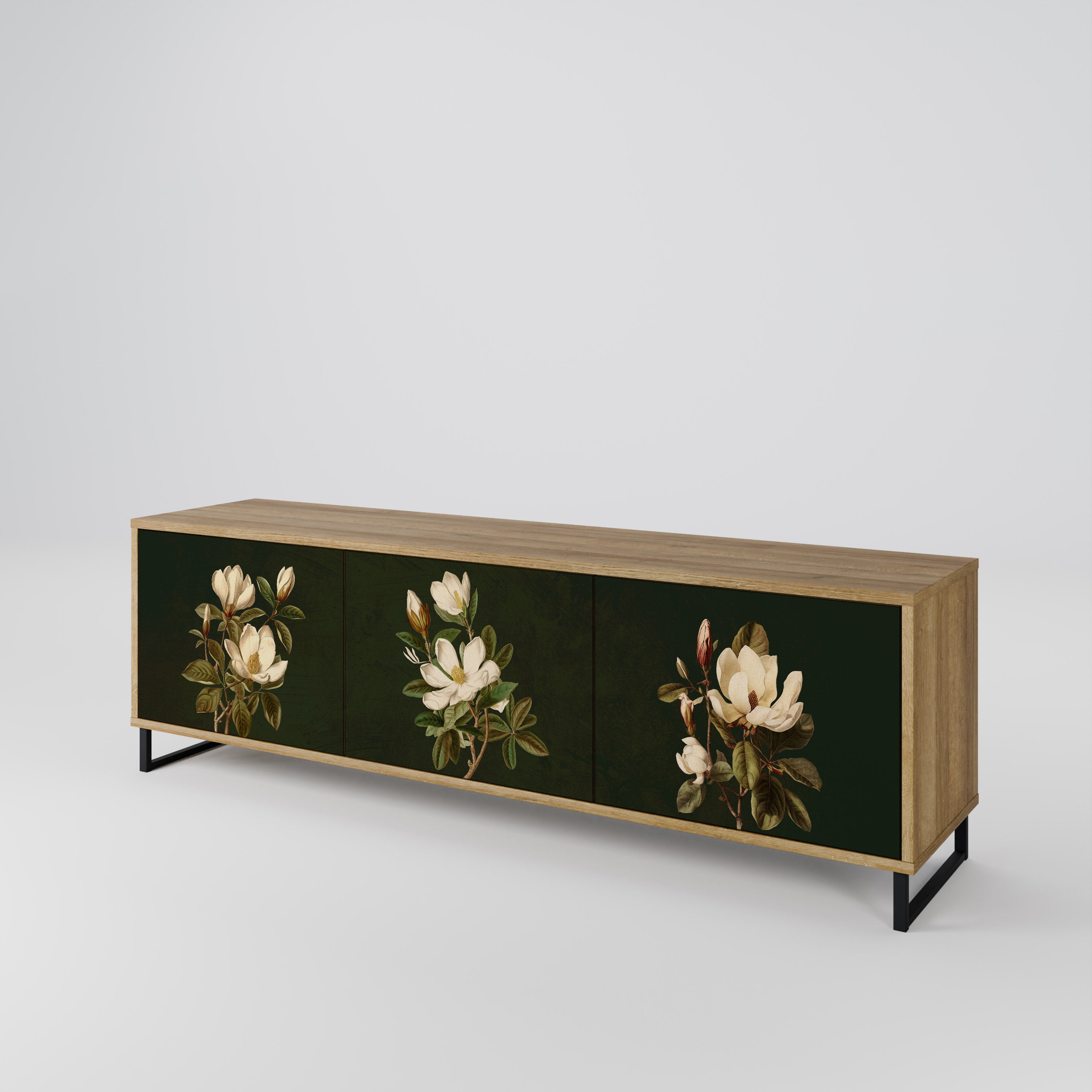 FLORAL NOIR TV-bänk med 3 dörrar