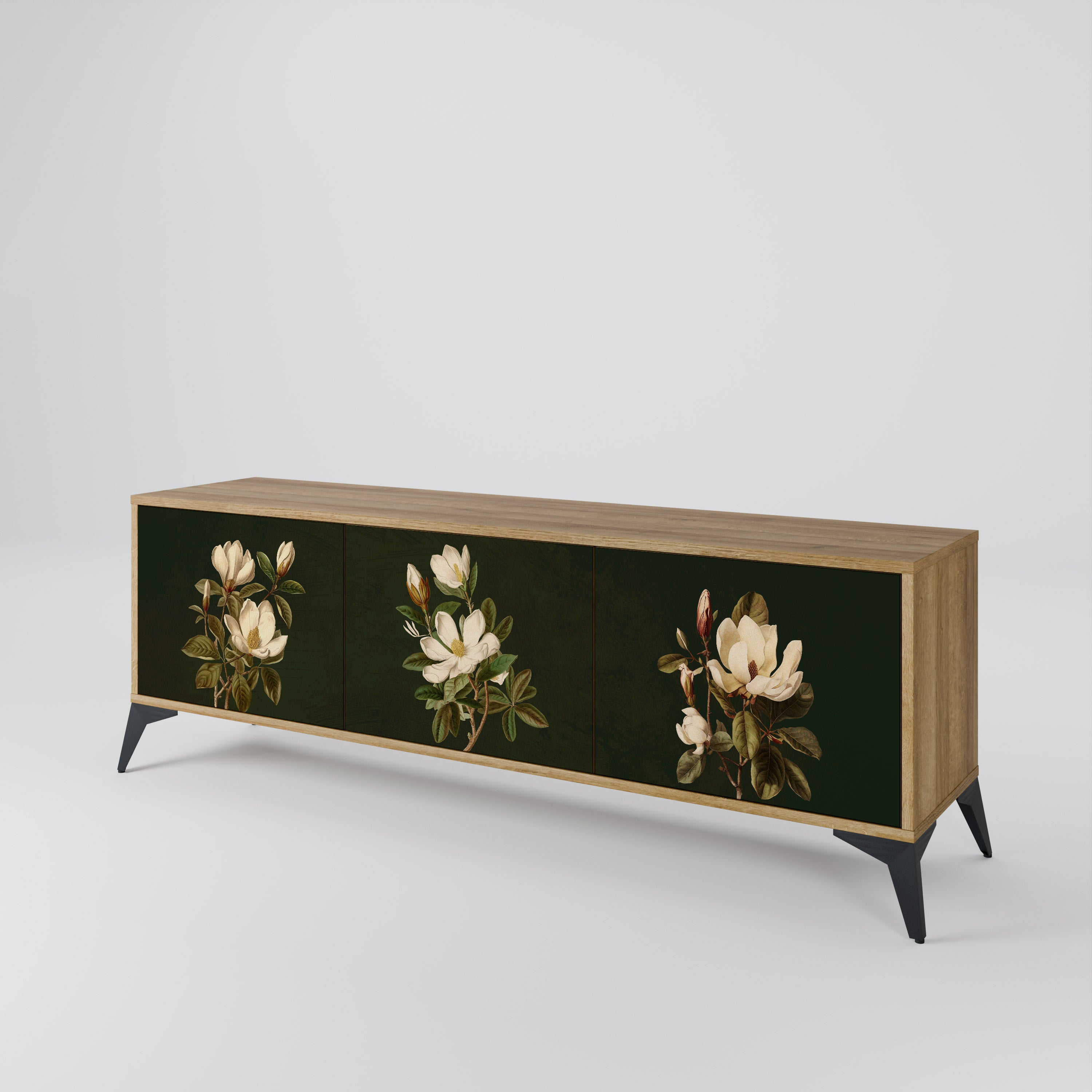 FLORAL NOIR TV-bänk med 3 dörrar
