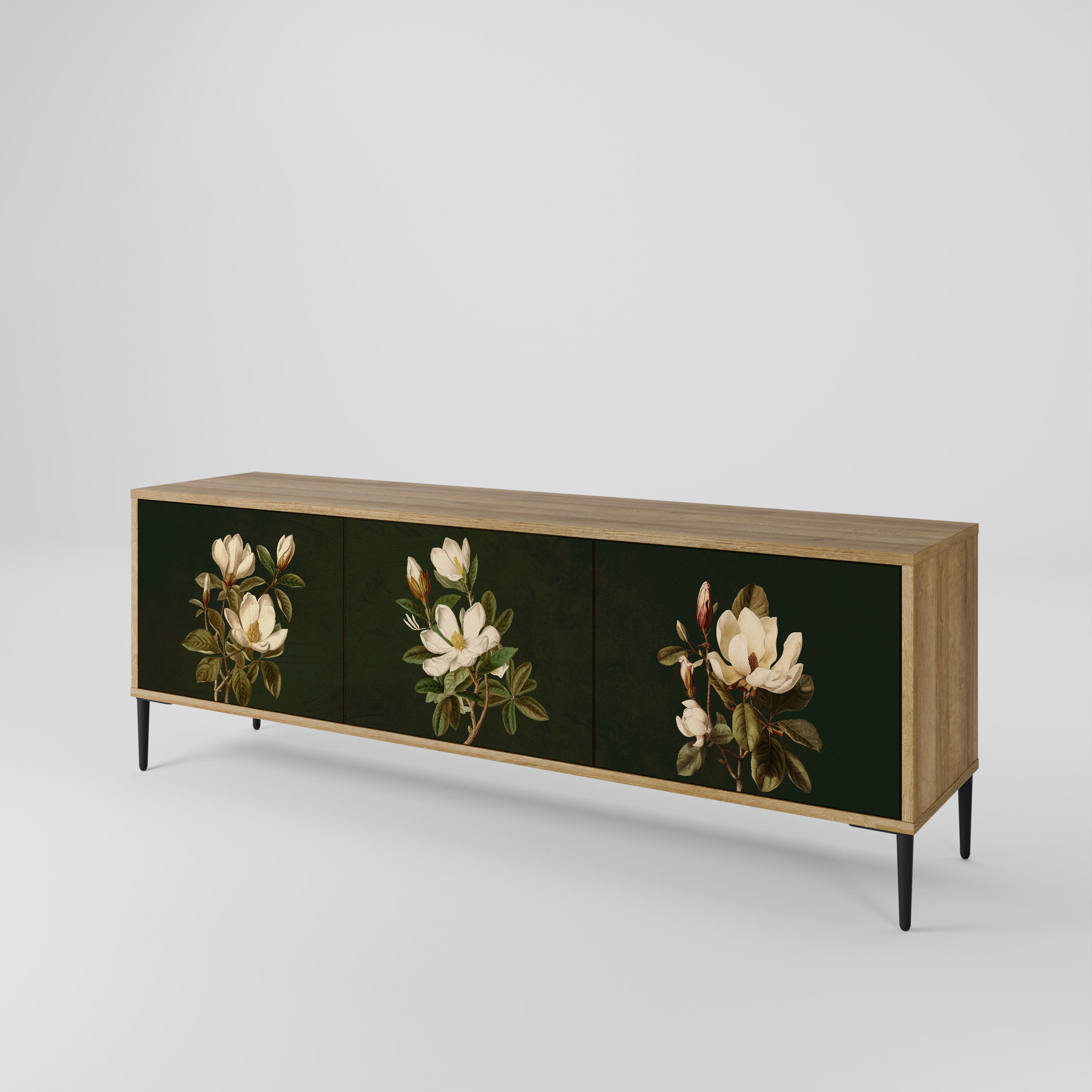 FLORAL NOIR TV-bänk med 3 dörrar