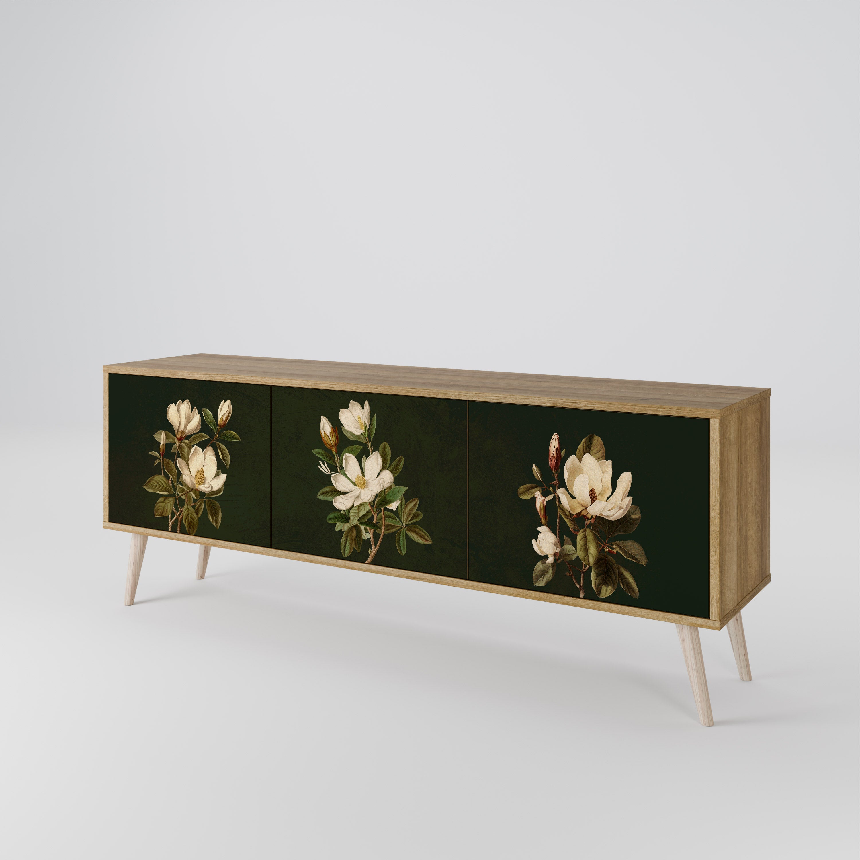 FLORAL NOIR TV-bänk med 3 dörrar