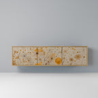 MORNING GLADE TV-bänk med 3 dörrar i ekeffekt