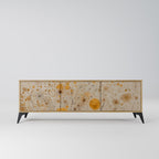 MORNING GLADE TV-bänk med 3 dörrar i ekeffekt