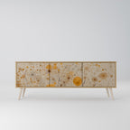 MORNING GLADE TV-bänk med 3 dörrar i ekeffekt