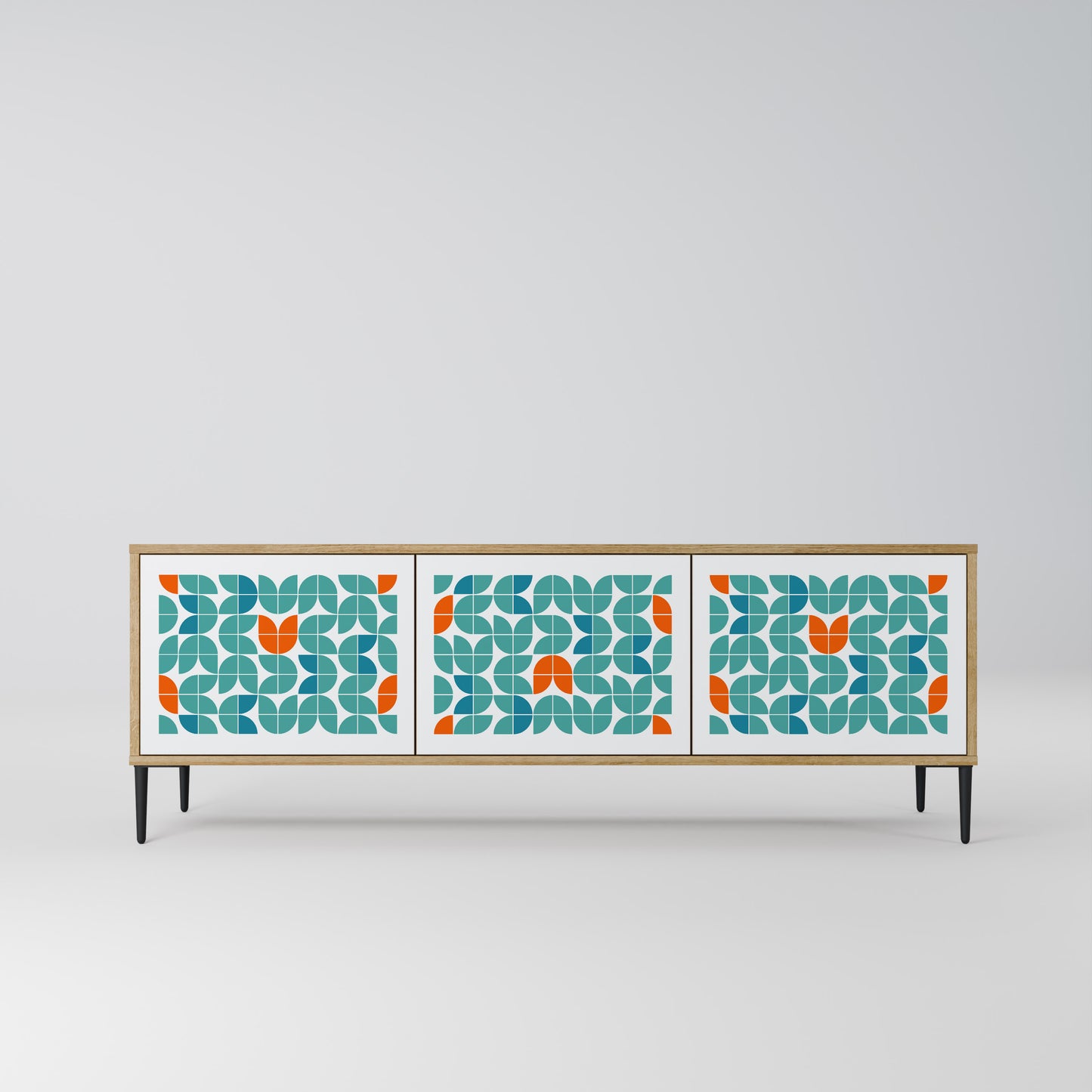 BE THE CHANGE 3-Door TV Stand in Oak Effect
