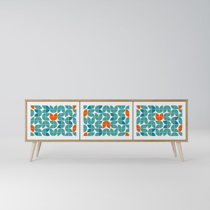 BE THE CHANGE 3-Door TV Stand in Oak Effect