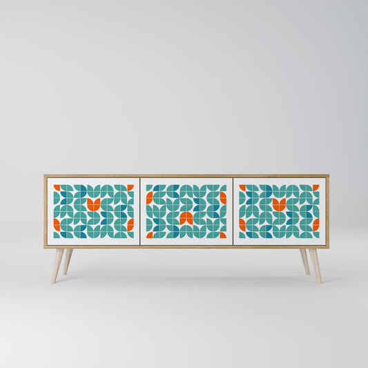 BE THE CHANGE 3-Door TV Stand in Oak Effect