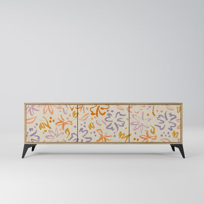 SPRING WHIMSY TV-bänk med 3 dörrar i ekeffekt