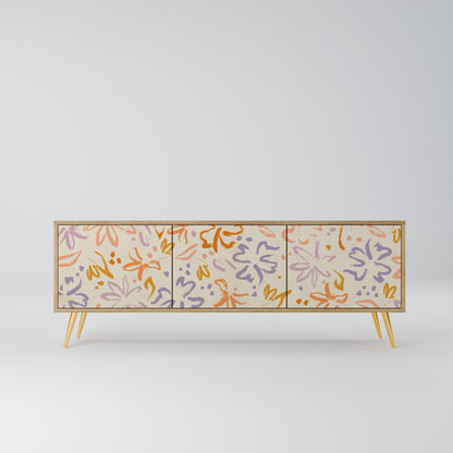 SPRING WHIMSY TV-bänk med 3 dörrar i ekeffekt