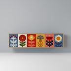 SCANDIC FLOWERET TV-bänk med 3 dörrar i ekeffekt