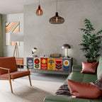 SCANDIC FLOWERET TV-bänk med 3 dörrar i ekeffekt