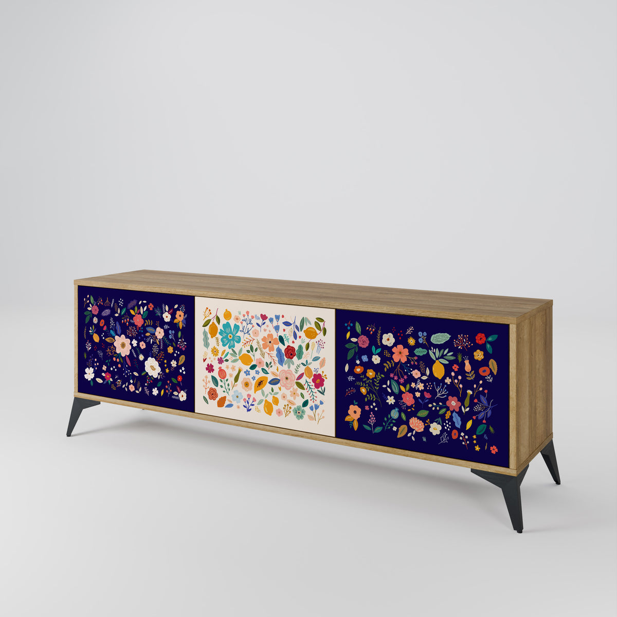 FLORAL COMBINATION TV-bänk med 3 dörrar