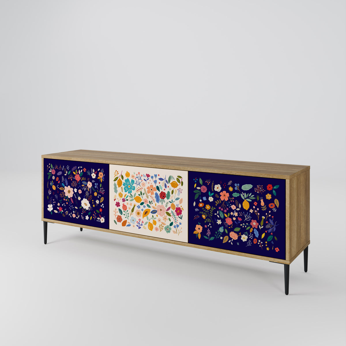 FLORAL COMBINATION TV-bänk med 3 dörrar
