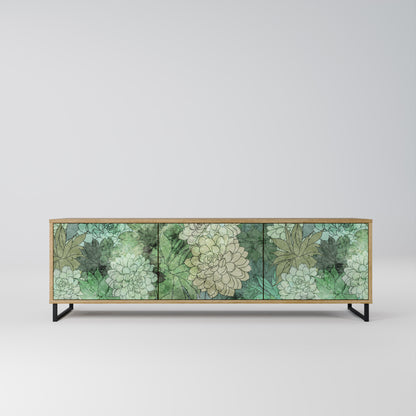 SUCCULENT CLUSTER TV-bänk med 3 dörrar i ekeffekt
