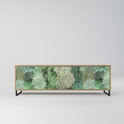 SUCCULENT CLUSTER TV-bänk med 3 dörrar i ekeffekt