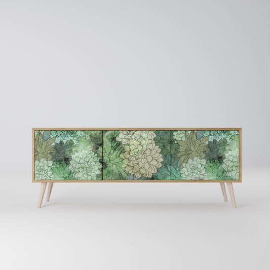 SUCCULENT CLUSTER 3-Door TV Stand in Oak Effect
