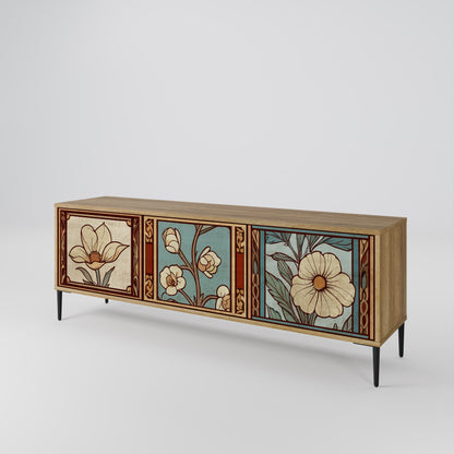 TIMELESS FLORA 3-Door TV Stand in Oak Effect