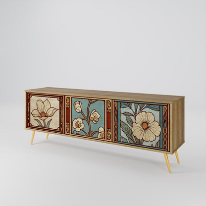 TIMELESS FLORA 3-Door TV Stand in Oak Effect