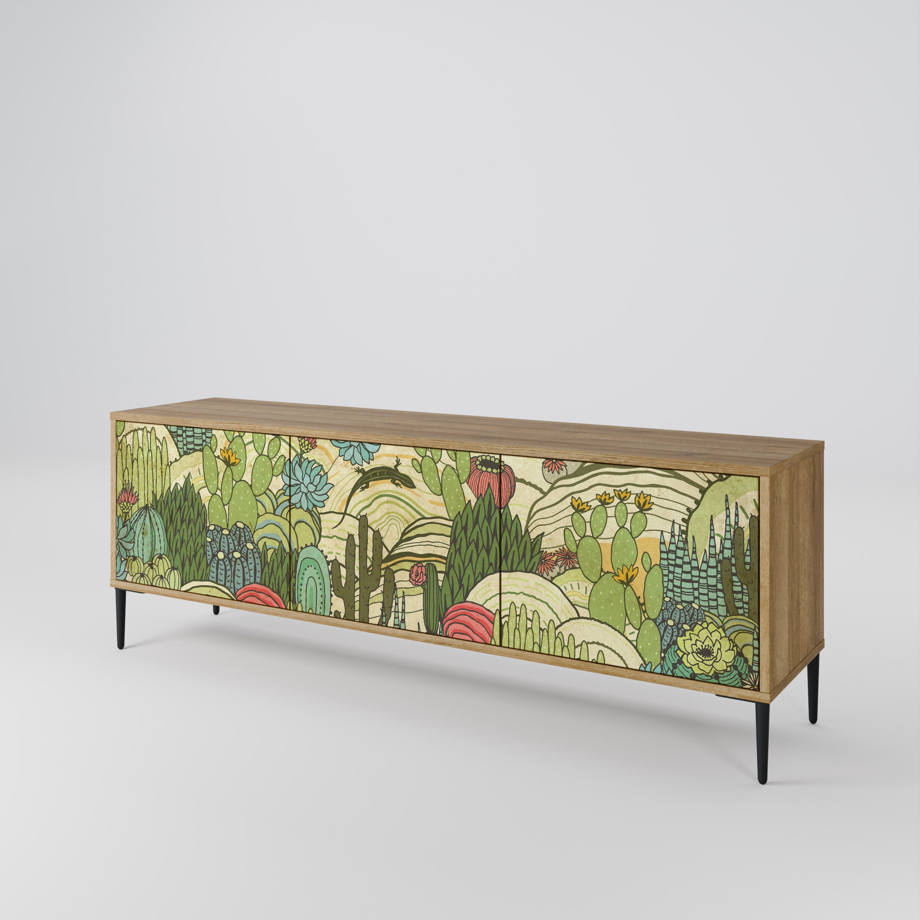 SUCCULENTS KALEIDOSCOPE 3-Door TV Cabinet