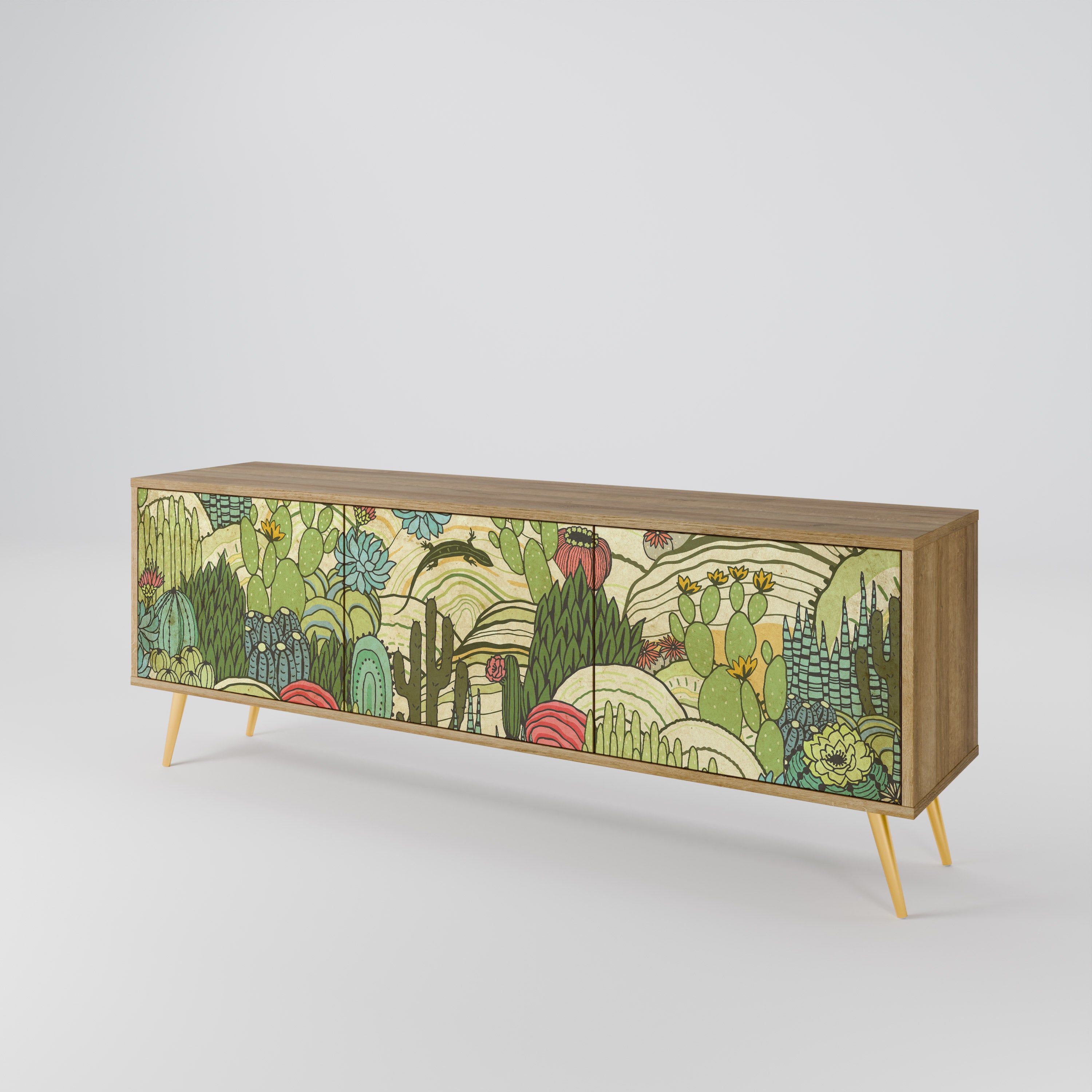 SUCCULENTS KALEIDOSCOPE 3-Door TV Cabinet