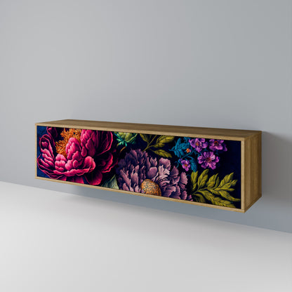 BLOOMING ELEGANCE TV-bänk med 3 dörrar i ekeffekt