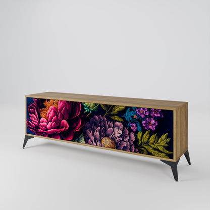 BLOOMING ELEGANCE TV-bänk med 3 dörrar i ekeffekt