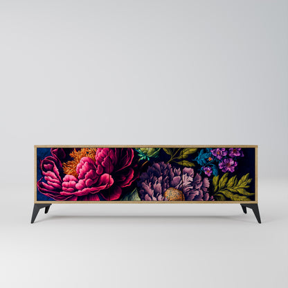 BLOOMING ELEGANCE TV-bänk med 3 dörrar i ekeffekt
