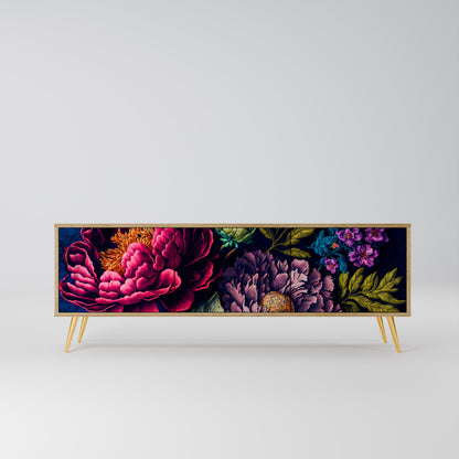 BLOOMING ELEGANCE TV-bänk med 3 dörrar i ekeffekt
