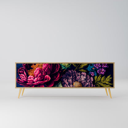 BLOOMING ELEGANCE TV-bänk med 3 dörrar i ekeffekt