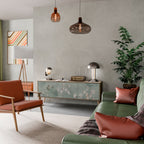 NIGHT LADY TV-bänk med 3 dörrar i ekeffekt