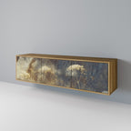 GENTLE POWER 3-Door TV Stand in Oak Effect