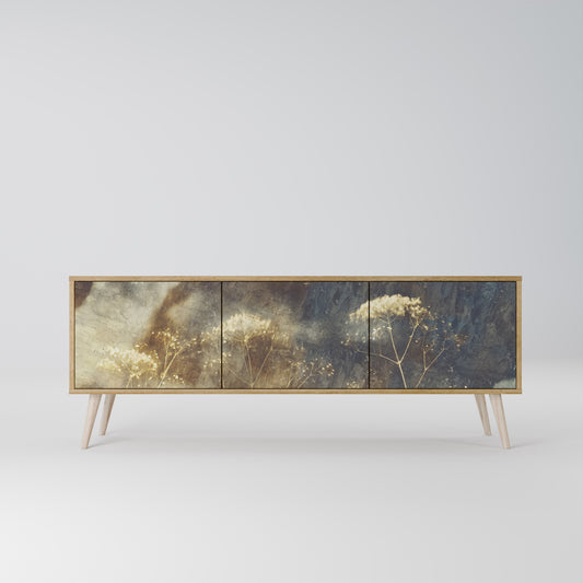GENTLE POWER 3-Door TV Stand in Oak Effect
