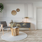 GENTLE POWER 3-Door TV Stand in Oak Effect