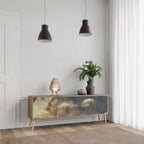 GENTLE POWER 3-Door TV Stand in Oak Effect