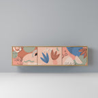 PASTEL DESTINY 3-Door TV Stand in Oak Effect